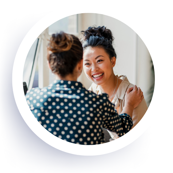 Circle image asian woman friends