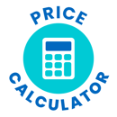 Price calculator web graphic - turquoise Price calculator web graphic - turquoise